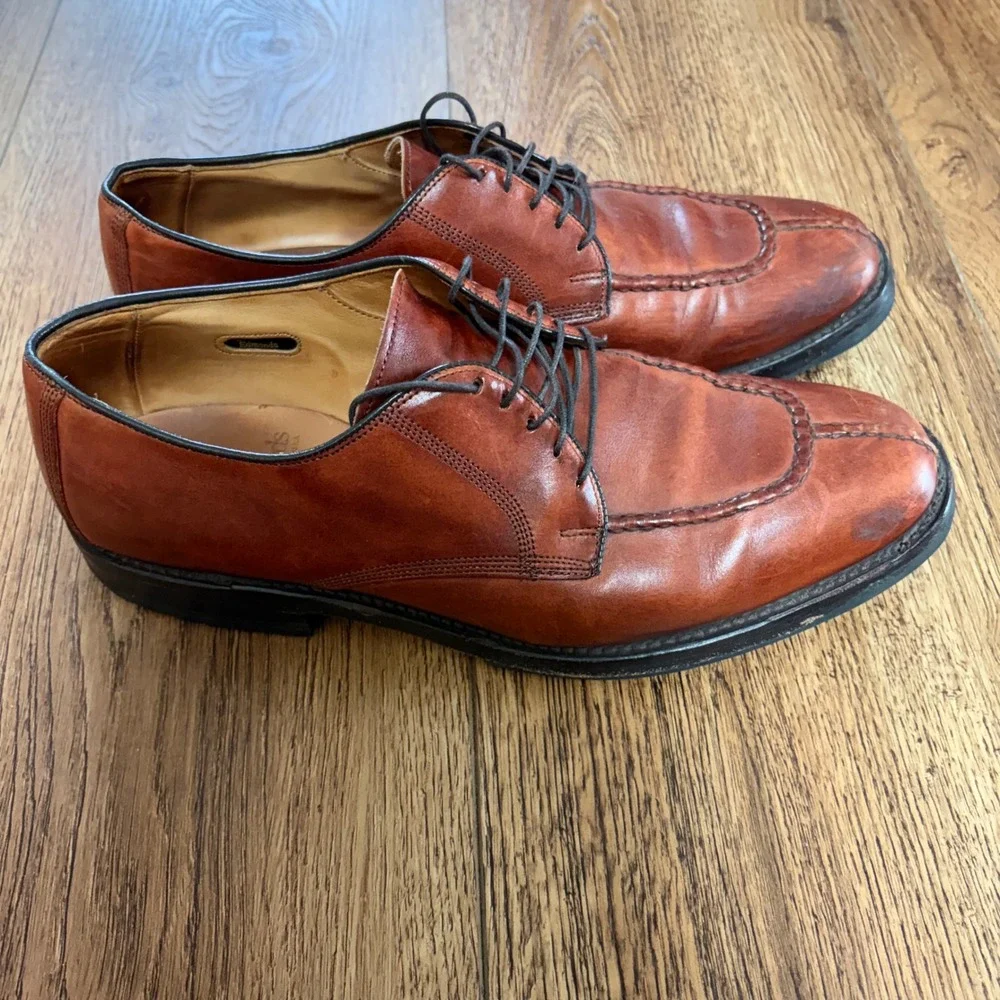 Allen Edmonds DELLWOOD Split Toe Lace Up Oxfords 11.5 D Brown USA Made Leather
